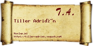 Tiller Adrián névjegykártya
